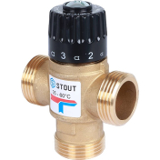 STOUT Термостатический смесительный клапан 3/4" НР 35-60С KV 1,6 м3/ч..