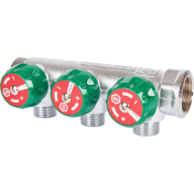 STOUT Коллектор распределительный 3/4",  3 отвода 1/2" (евроконус)