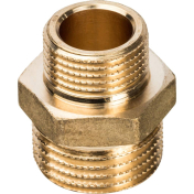 STOUT Ниппель НН переходной латунный   1/2 х 3/8"