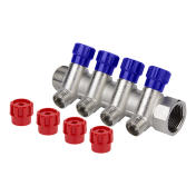 Коллектор с  вентилями ТЕВО 3/4"х4х1/2" НАР (2/12)
