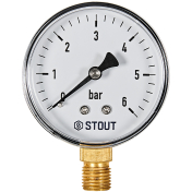 STOUT Манометр радиальный. Корпус Dn 100 мм 1/2 , 0...10 бар, кл.2.5